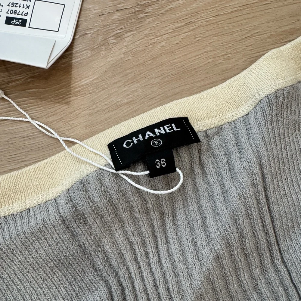 CHANEL Gray and Cream Tank Top - Picture 3 of 5